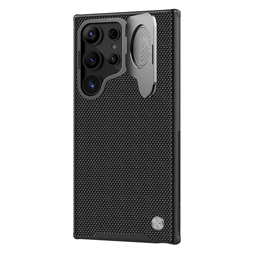 Магнитный чехол с текстурированной опорой NILLKIN для Samsung Galaxy S24 Ultra, подставка для крышки объектива, полиамидное волокно, MagSafe, полная защита