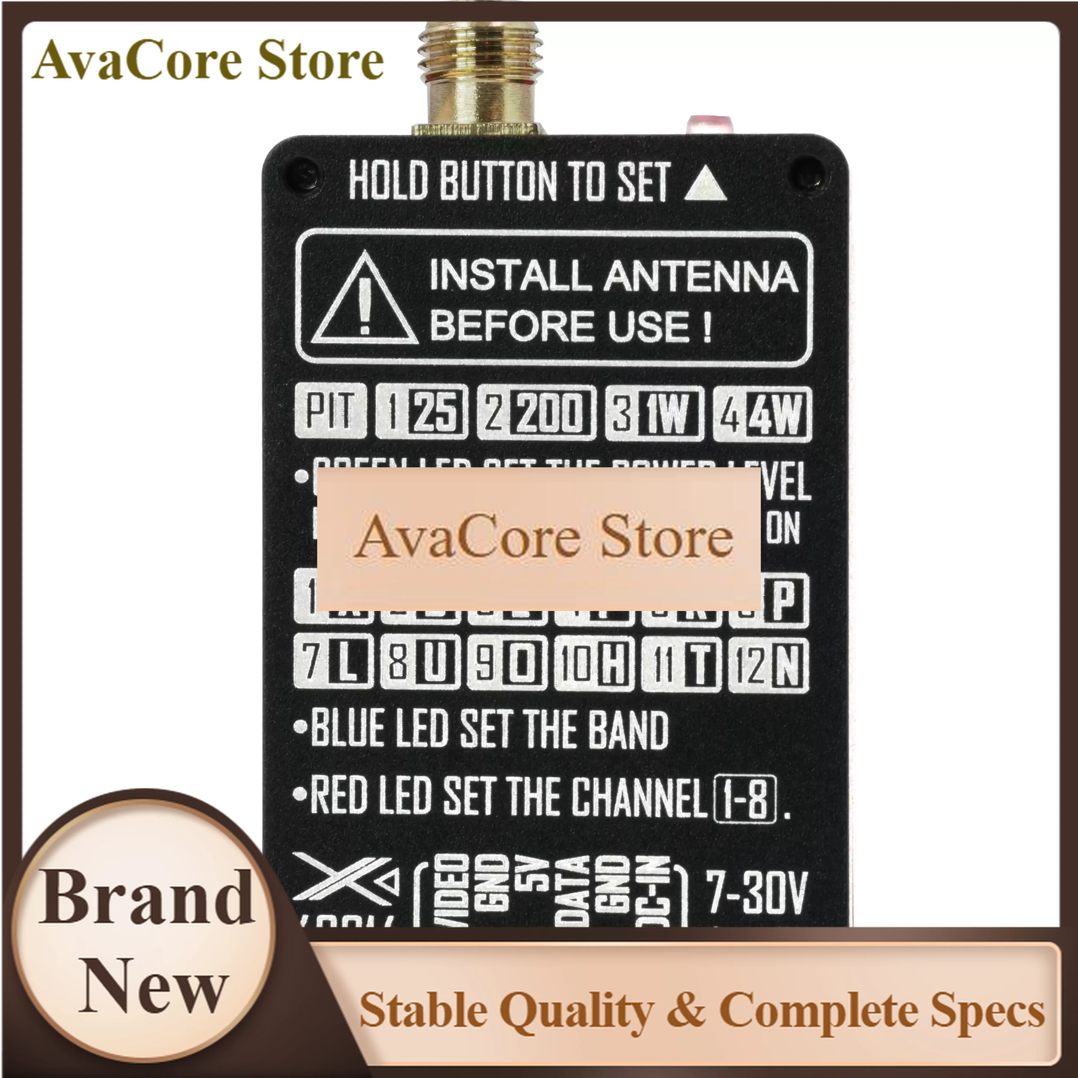 AvaCoreRUSHFPV XSPAN 48614 4W Antenna Video Transmitter Kit - 4.8G-6.1G For Racing Drones