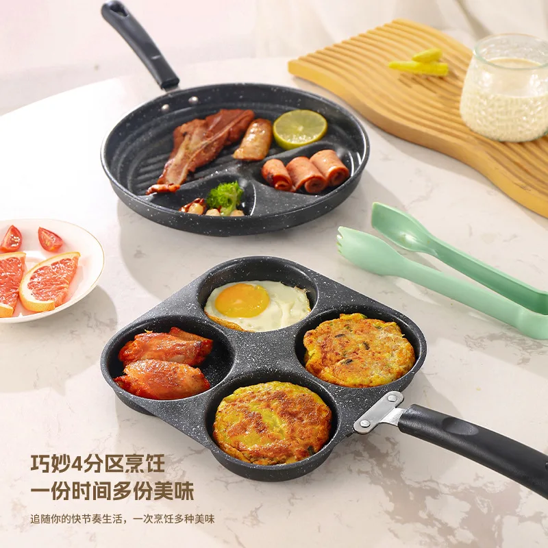 3/4 حفرة القلب القلي وعاء البيض عموم مع مقبض صانع غير عصا فطيرة ستيك عموم على شكل قلب الإفطار الطبخ البيض برغر المقالي #4