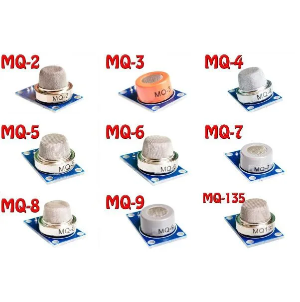 

MQ-2 MQ-3 MQ-4 MQ-5 MQ-6 MQ-7 MQ-8 MQ-9 MQ-135 Detection Smoke Methane Liquefied Gas Sensor Module for Arduinos Starter DIY Kit