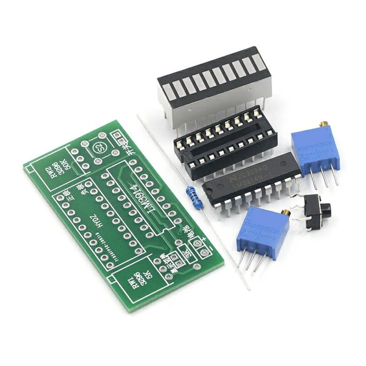 

A40I LM3914 10 Segment 3.7V Lithium 12V Battery Capacity Indicator Module Power Level Tester LED Display DIY Kits