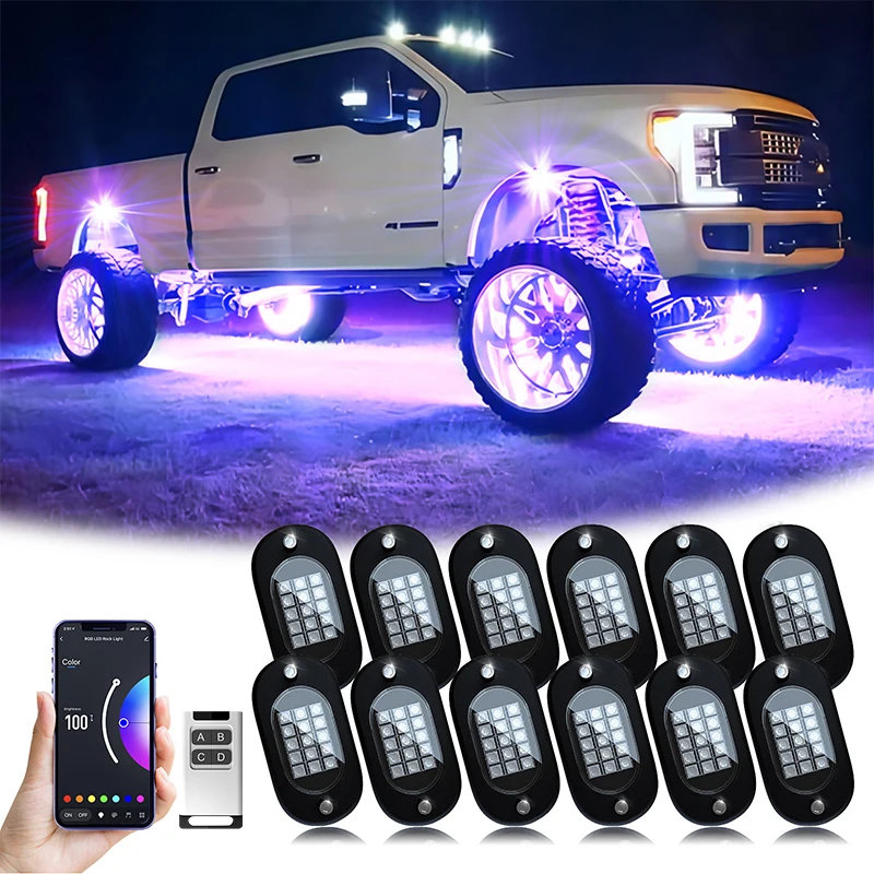 YiLaie Rock Lights with 60 LEDs High Brightness for Off road RZR SUV ATV UTV Jeep Neon Underbody Undergolw Car Chassis Light