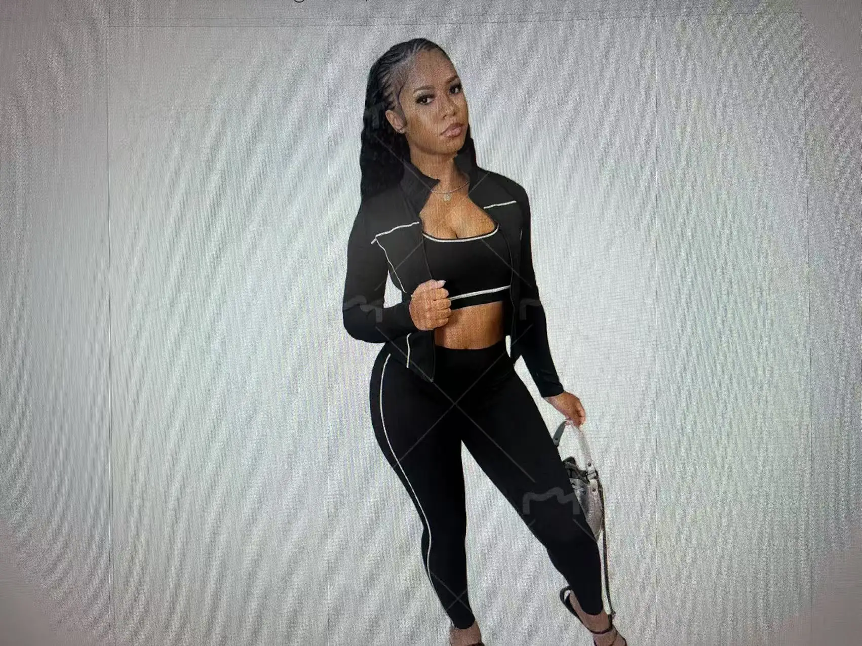 DD0160 Ensemble de sport décontracté pour femmes européennes et américaines, respirant, absorbant la sueur, amincissant, Yoga, ensemble trois pièces