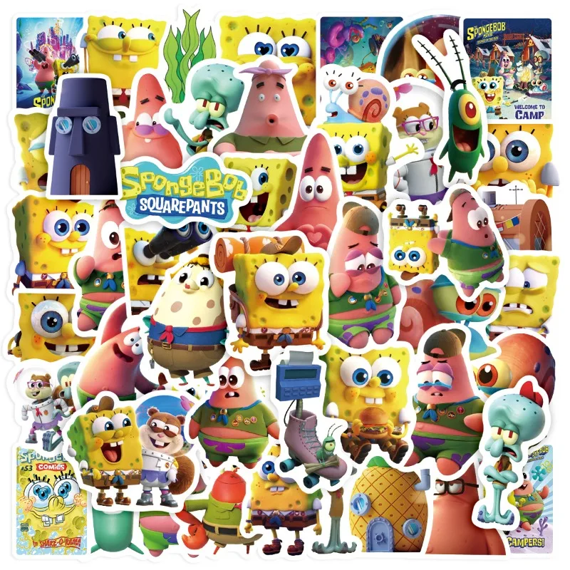 

50PCS SpongeBob SquarePants Patrick Star Stickers Guitar Cup Refrigerator Notebook Luggage Decorative Stickers Wholesale