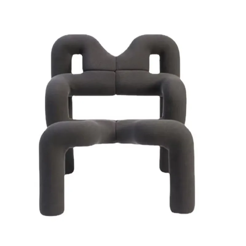 

Single sofa chair creative spider metal hose shape lazy bend comfortable metal legs