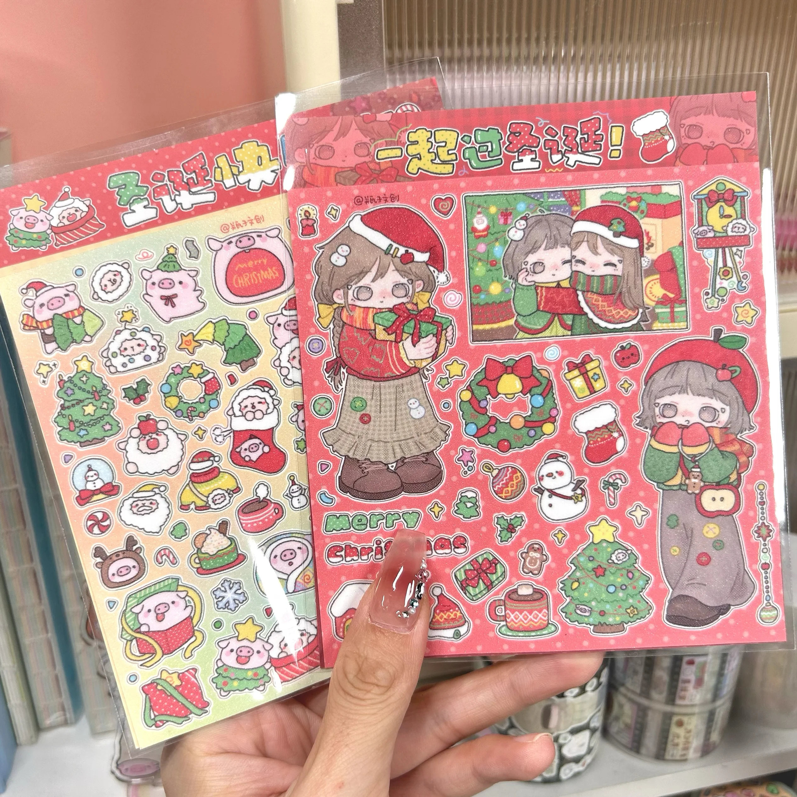 

Bottle Merry Christmas Series Stickers Character Small Elements