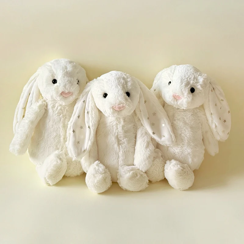 

Белые звезды с ушками Бонни, кролик, плюшевые игрушки, мультяшный кролик, мягкие куклы, декор для детской комнаты, игрушки, мягкие рождественские подарки