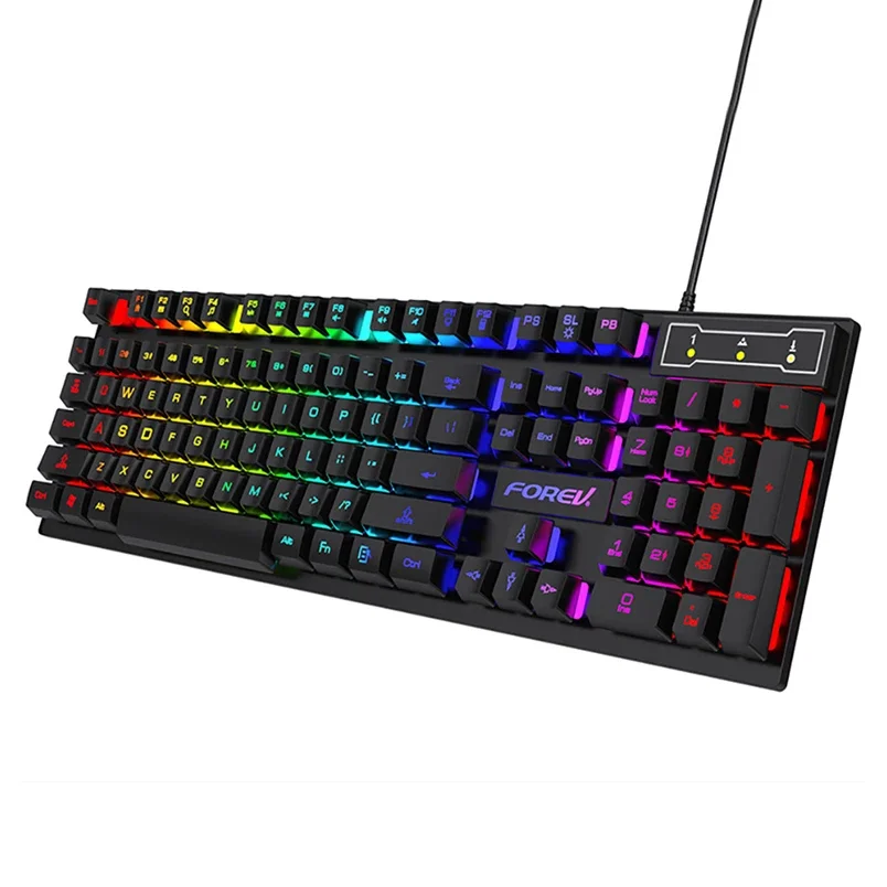 Zestaw przewodowej klawiatury i myszy KEBIDUMEI z podświetleniem RGB, klawiatura gamingowa z 104 klawiszami, standardowa klawiatura do laptopa, Android, Windows — 2