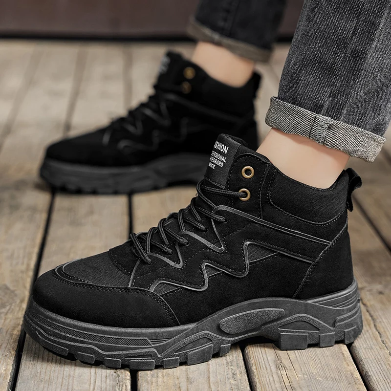 جديد الخريف/الشتاء عالية الجودة الرجعية النمط البريطاني أحذية رجالية-في الهواء الطلق أحذية العمل غير رسمية وأحذية المشي لمسافات طويلة مقاومة للاهتراء عدم الانزلاق