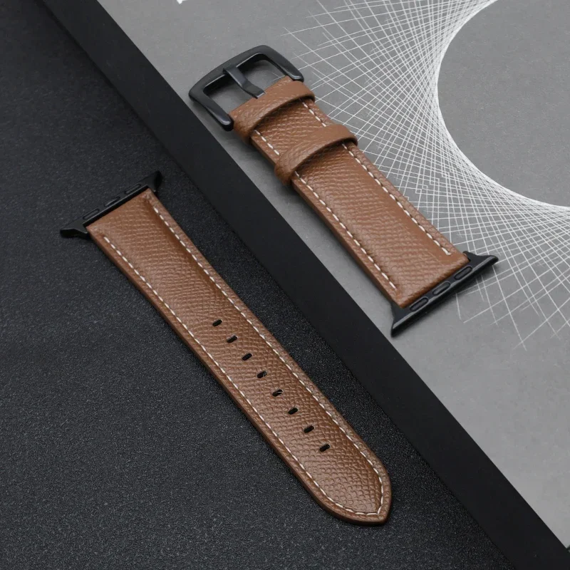 حزام جلدي لسلسلة ساعات أبل 9 8 7 6 5 4 10 Ultra SE سوار مريح iWatch 49mm 45mm 44mm 42mm 41mm 40mm 46mm