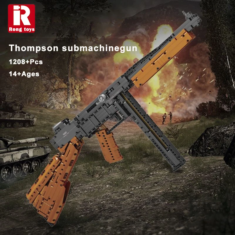 SWAT Military Army Weapon Simulation Gun Building Blocks Thompson Submachinegun Battle Rifle Model Technical Bricks Kid Game Toy