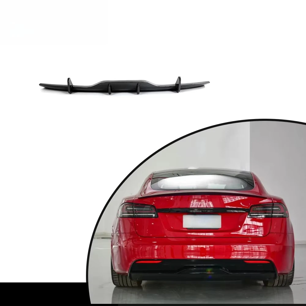 Product Customization Carbon Fiber Rear Diffuser Universal forTesla Model S Plaid 2021-2023 Carbon Black