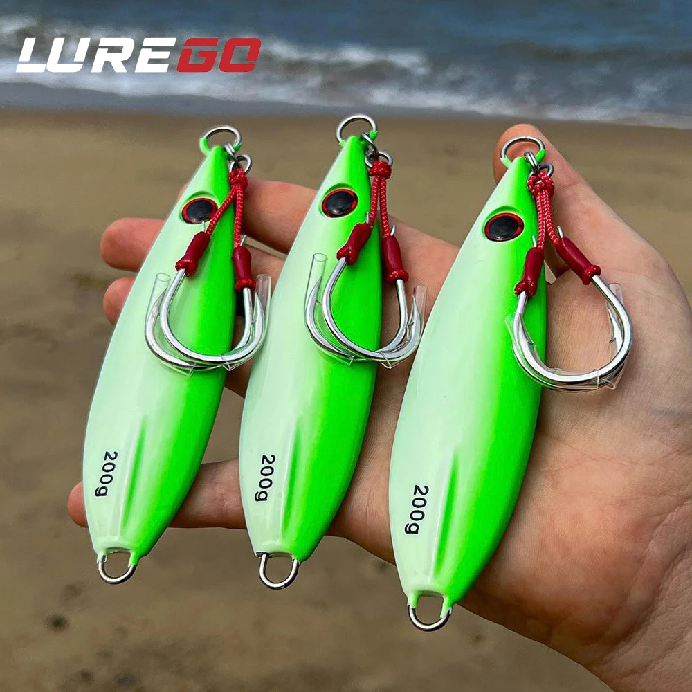 Leurre vertical pour eau salée Slow Pitch Jig 150-300g avec hameçon 5/0 #   Hameçons d'assistance, 1 pièce, matériel de jigging haute performance pour la pêche en mer