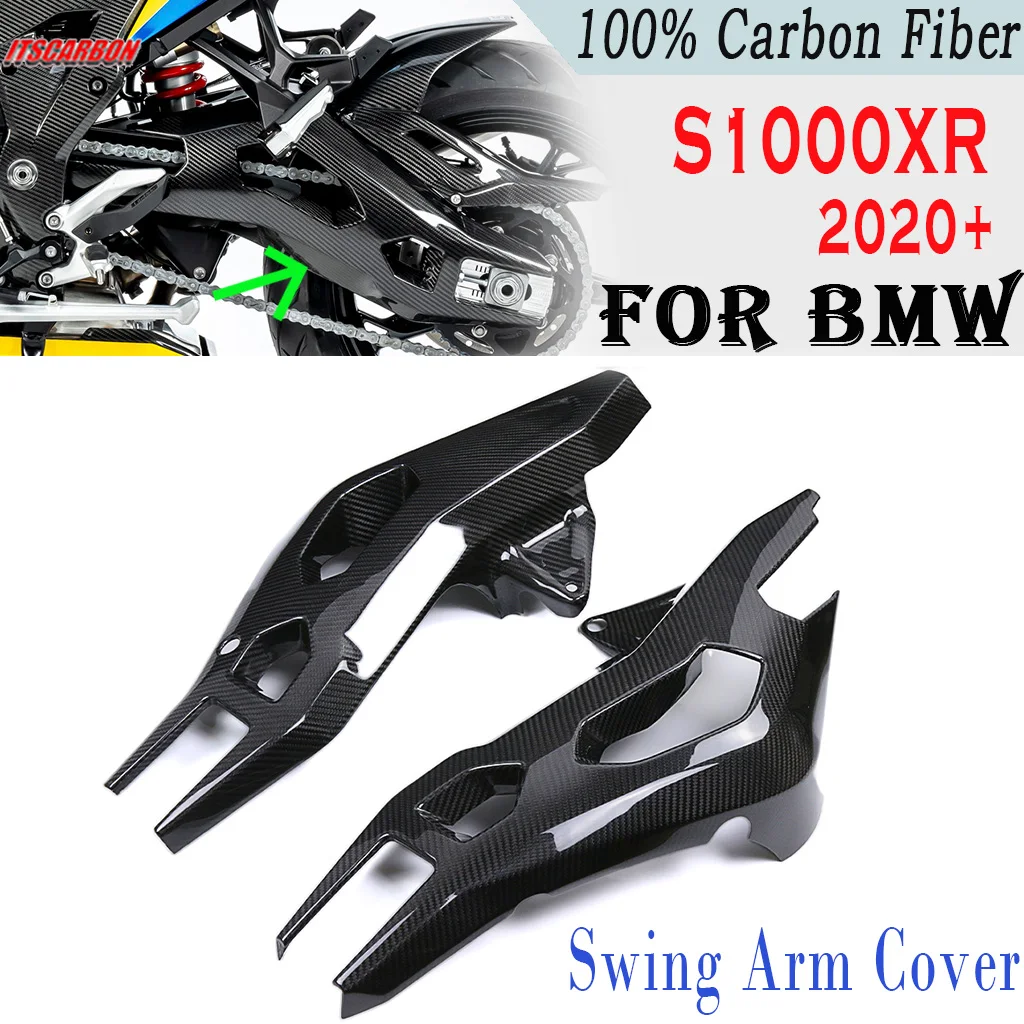 For BMW S1000XR S1000 XR S 1000XR 2021 2022 + Motorcycle Accessories Real Dry Carbon Fiber Swingarm Swing Arm Cover Fairing Kits