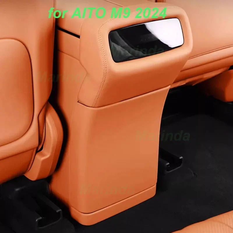 for AITO M9 2024 Car Rear Row Anti-kick Frame Rear Refrigerator Anti-kick Plate Rear Air Conditioner Cover Interior Accessories