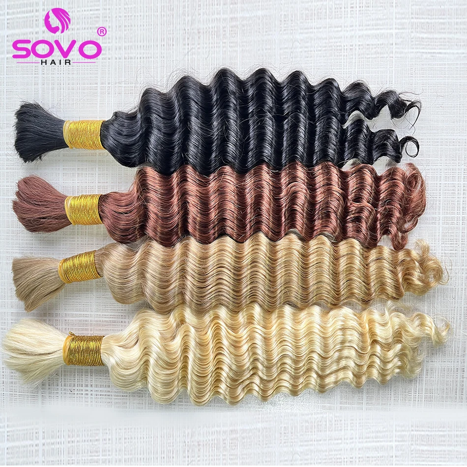 Deep Wave Human Hair Bulk For Braiding No Weft Unprocessed 100 Natural Hair Extensions Crochet Braids Brazilian Loose Deep Curly