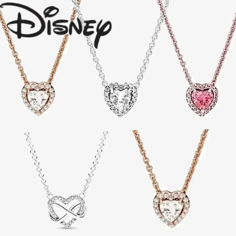 Disney 2024 new popular creative heart necklace suitable for women's high glamour jewelry gifts High glamour jewelry wholesale