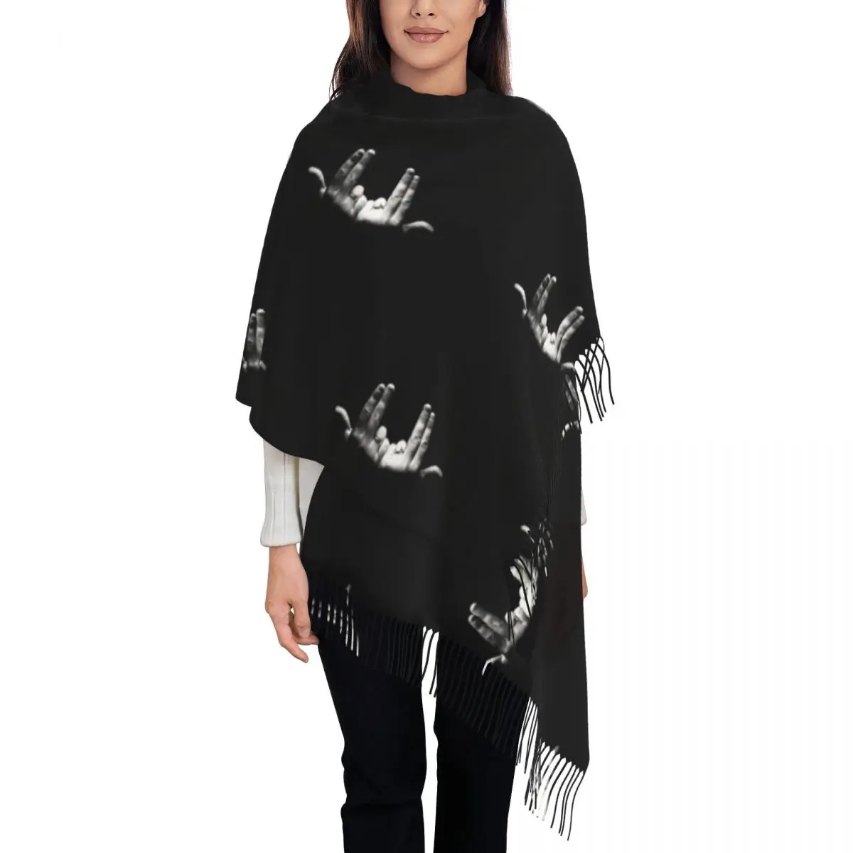 

Женский шарф с кисточками Jul, мягкий французский рэпер, музыкальная шаль, женские зимне-осенние шарфы