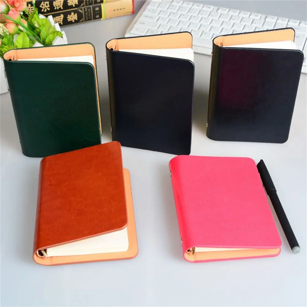 

PU Leather Cover A7 Mini Notebook Portable Pocket Notepad Diary Book Handwriting Word Book Memo Pad Office Student School