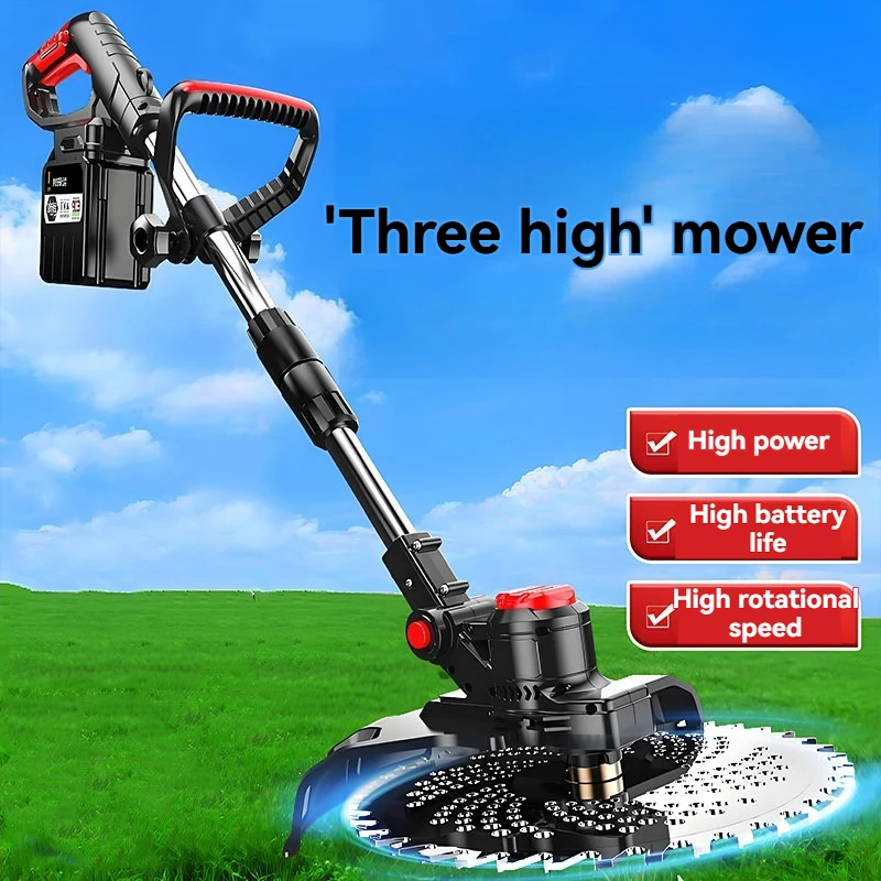 Electric Lawn Mower Cordless Garden Grass Cutting Trimmer Cutter Power Tool For 21V Battery Pin