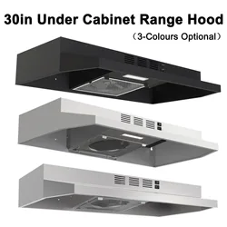 Tieasy 30 inch 230CFM Under Cabinet Kitchen Cooking Vent Convertible LED Light Range Hood USGF3976 ZMS-3976
