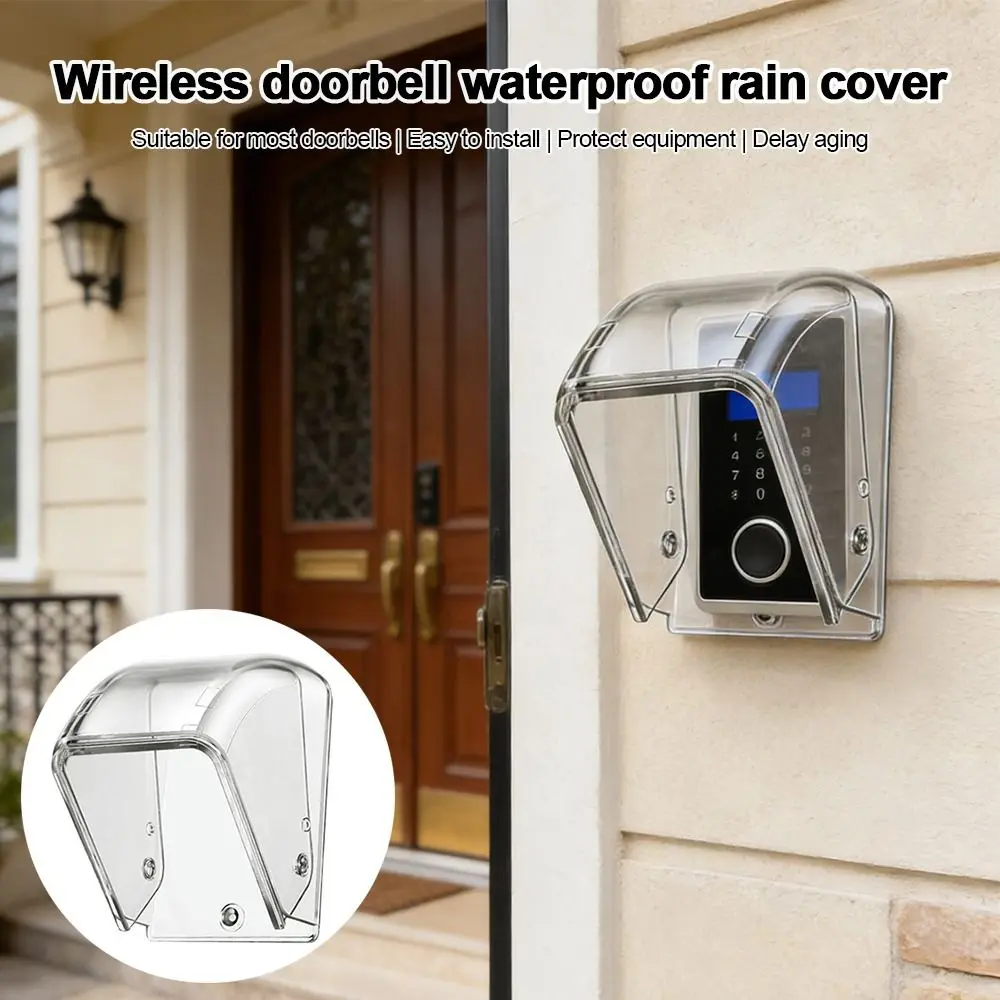 Plastic Ring Doorbell Cover Waterproof Rainproof Case Wireless Doorbell Cover Multipurpose Transparent Outdoor Doorbell Box