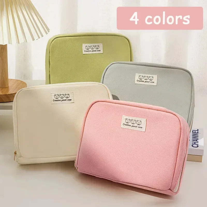 Large-capacity opening student pencil case multi-functional classification storage cosmetic bag ins high-value stationery box