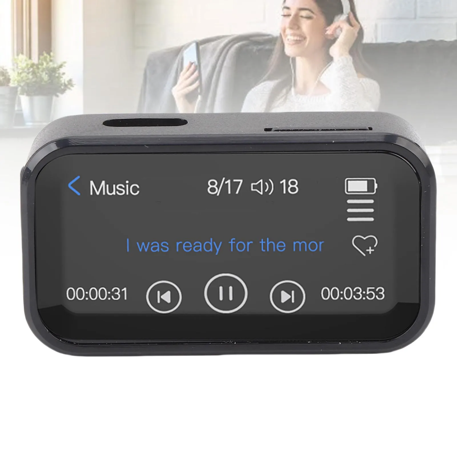 Pemutar MP3 BT Pemutar MP3 BT Portabel Klip Belakang Layar Sentuh Penuh 1,47 inci 32GB Pemutar Musik HiFi Lossless Radio Perekam Suara