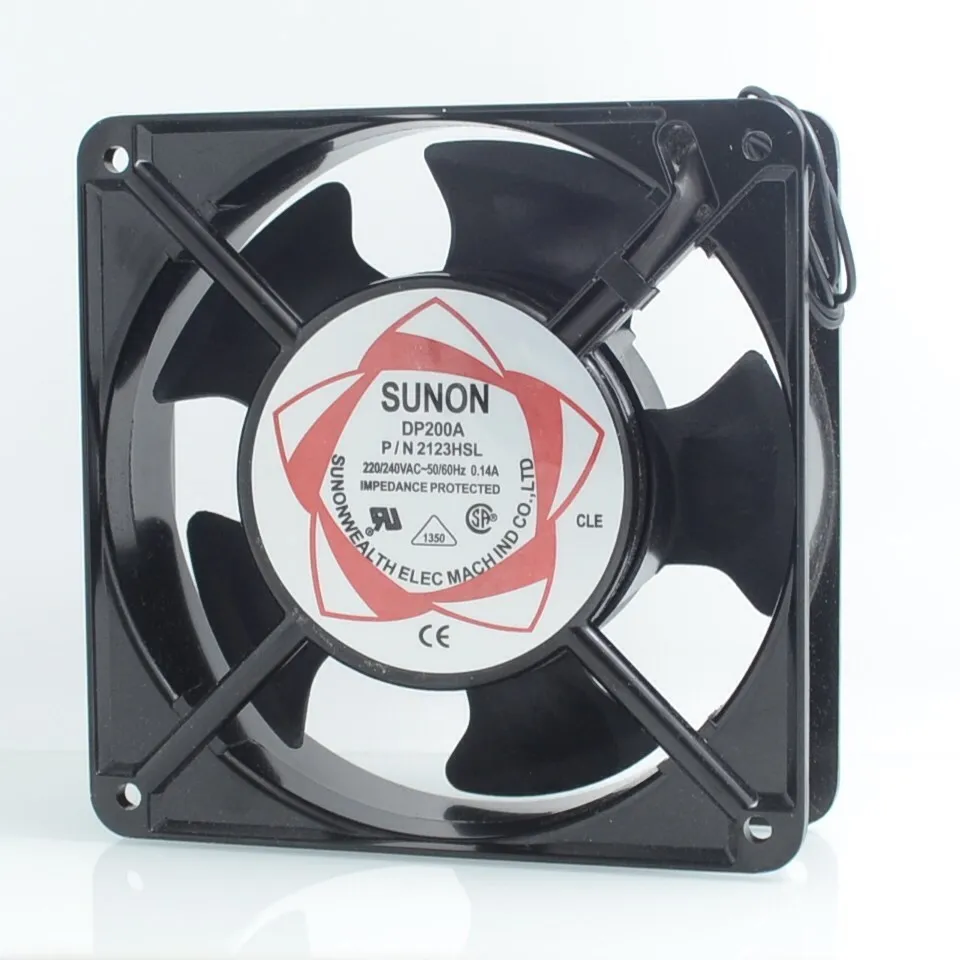 Cabinet Cooling Fan DP200A P / N 2123HSL 220V 0.14A Axial Fans 120 * 120 * 38mm for SUNON