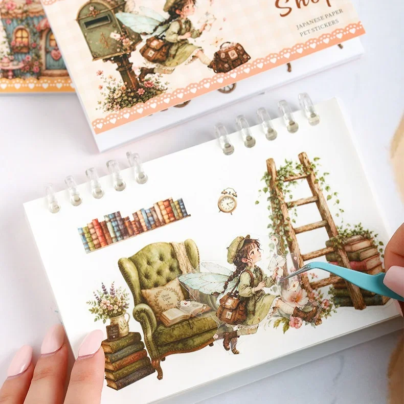 20pcs Per Pack Dual Material Die-Cut Sticker Book Xiaomoxian‘s Shop Series Girl Theme Journal Supplies Cute Stickers