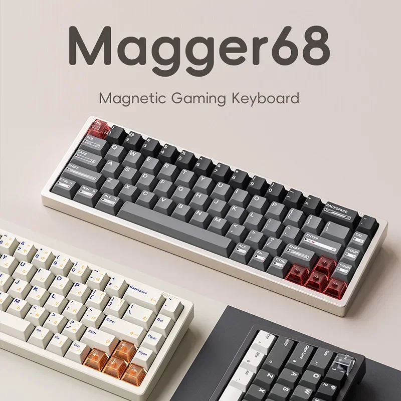 Magger 68 Mechanical Keyboard Jiadalong Magnetic Axis Wired Hot Swappable Gasket RGB Customized Aluminum Alloy Gaming Keyboard