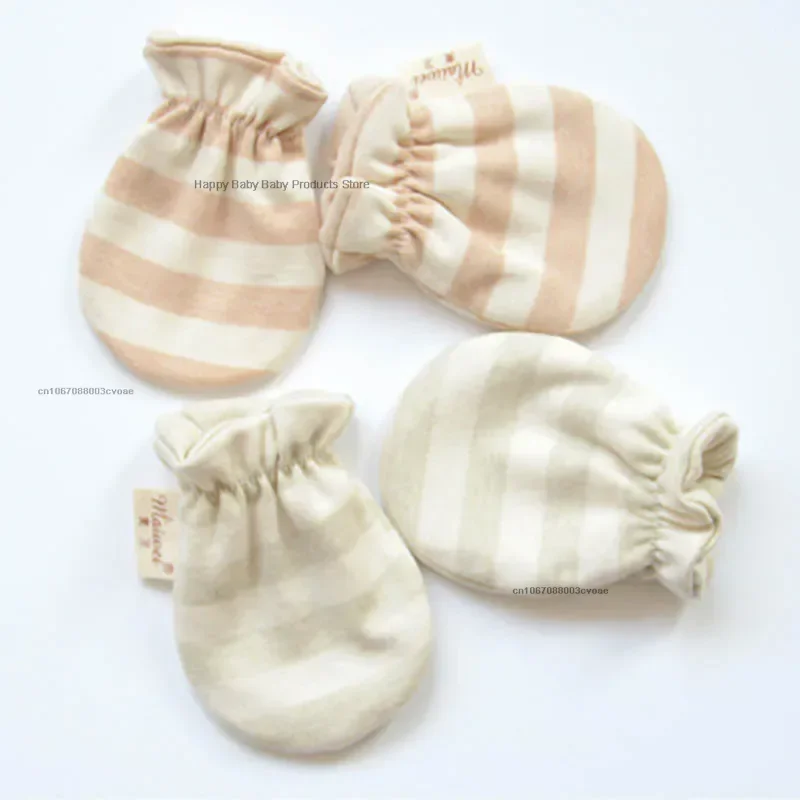 Newborn Baby Mittens Cotton Gloves Anti-Grab Girl Boy Stripe Polka Dot Hand Glove for Kids Spring Summer Cute Mittens 0-2T