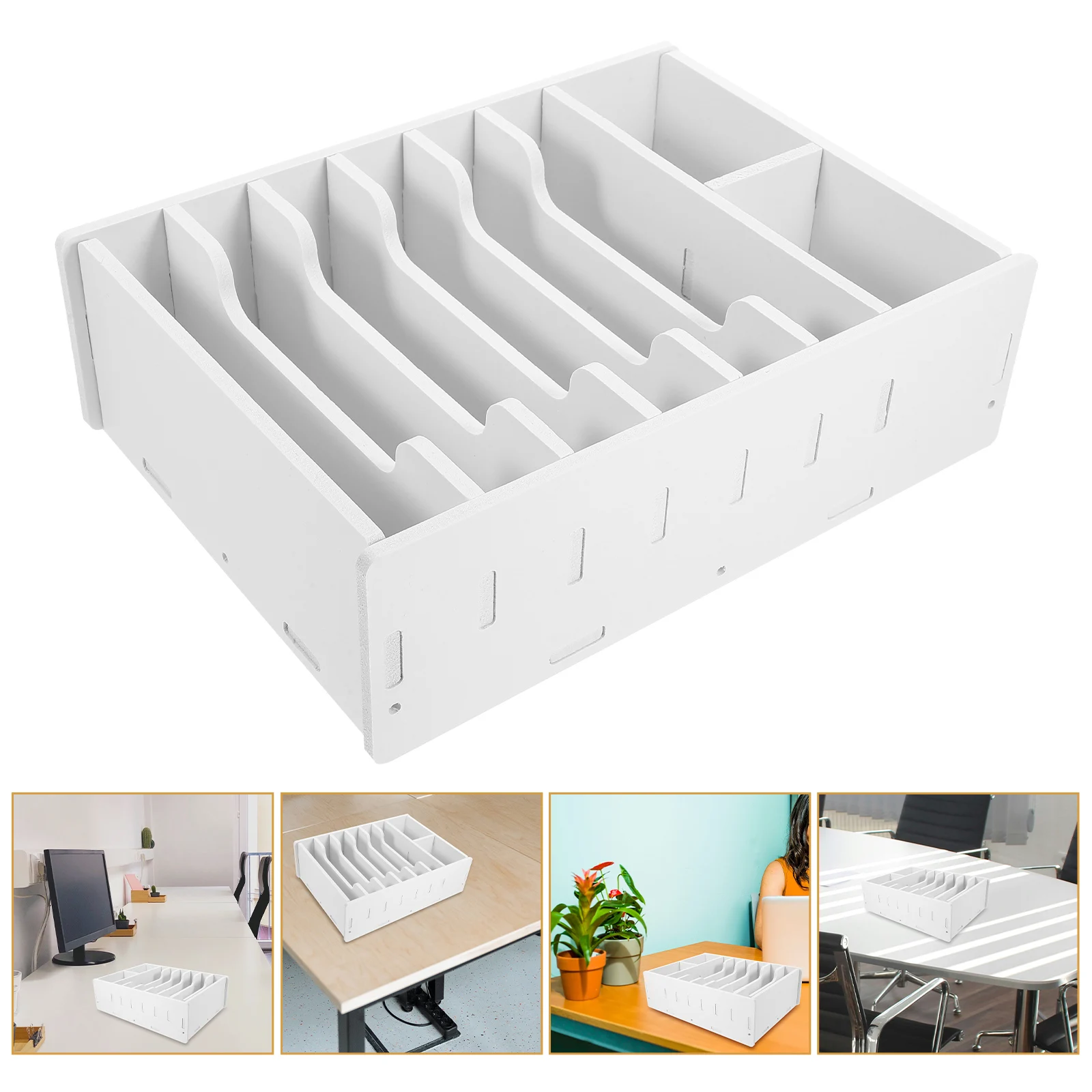 Desktop Money Organizer Box with Grids for Cash Change Bills Receipts Storage Sorting Case Container Desktop Receipt Organizer