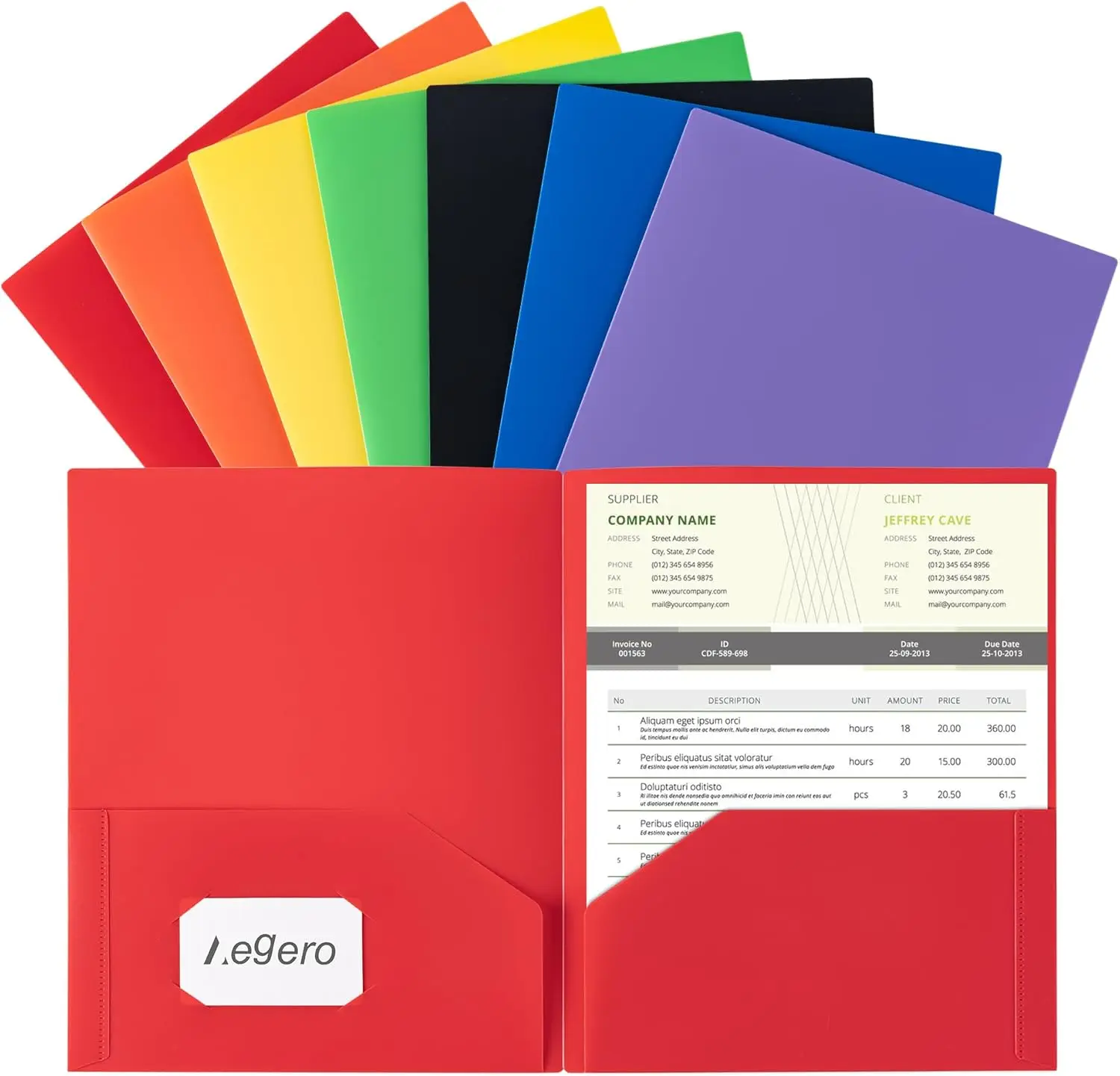 

7-Pack Plastic Folders with Pockets, Durable Heavy Duty for School & Office, Letter Size