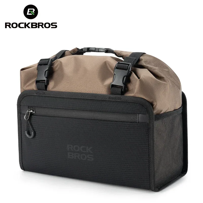 ROCKBROS Bike Front Frame Bag 5.5L Large Capacity Adjustable Handlebar Bag Portable Shoulder Bag Reflective Cycling Packing