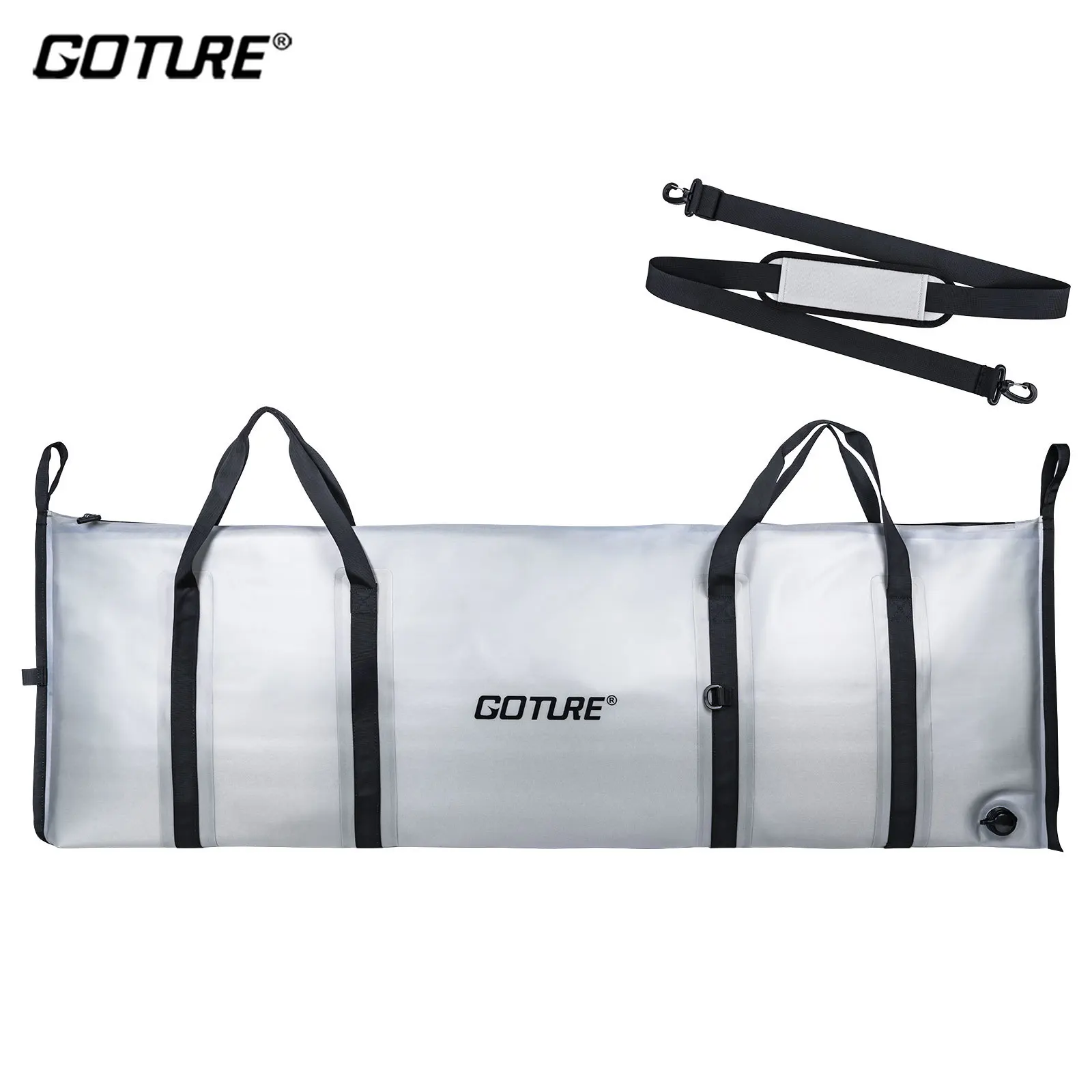 Goture Fishing Cooler Bag Live Fish Insulated Cooler Bag Freshness 72 Hour Cold Retention Collapsible Waterproof PVC Fish Bag
