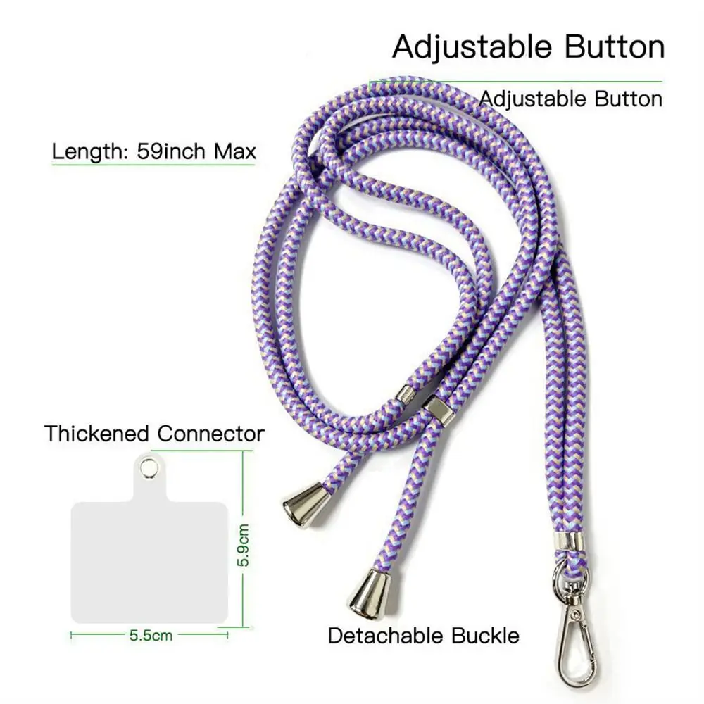 قابل للتعديل أحزمة الهاتف المحمول انفصال طويل الهاتف الرقبة الحبل مكافحة خسر الملونة Crossbody الهاتف الحبل الرجال النساء