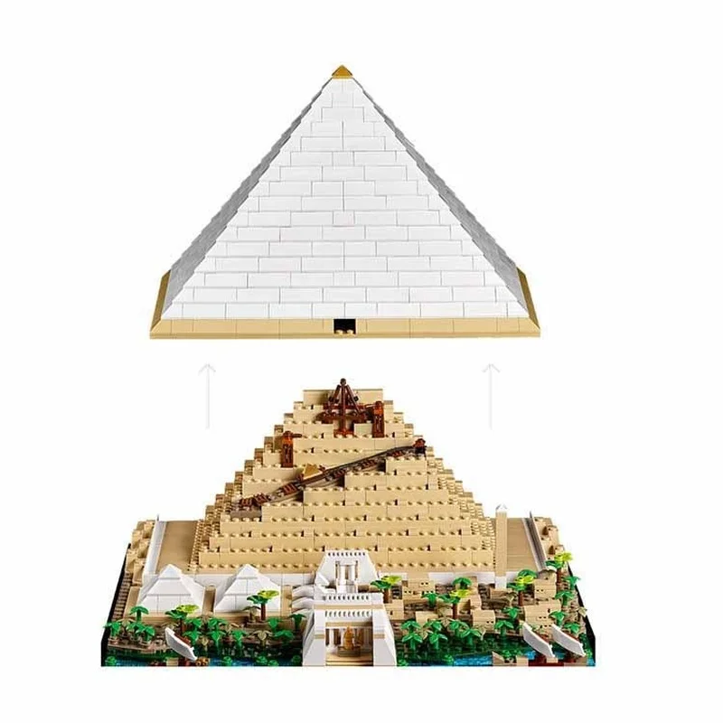 new 1476Pcs The Great Pyramid of Giza Architecture Model Bricks 21058 Building Blocks Ancient World Adults Toys Birthday Gifts