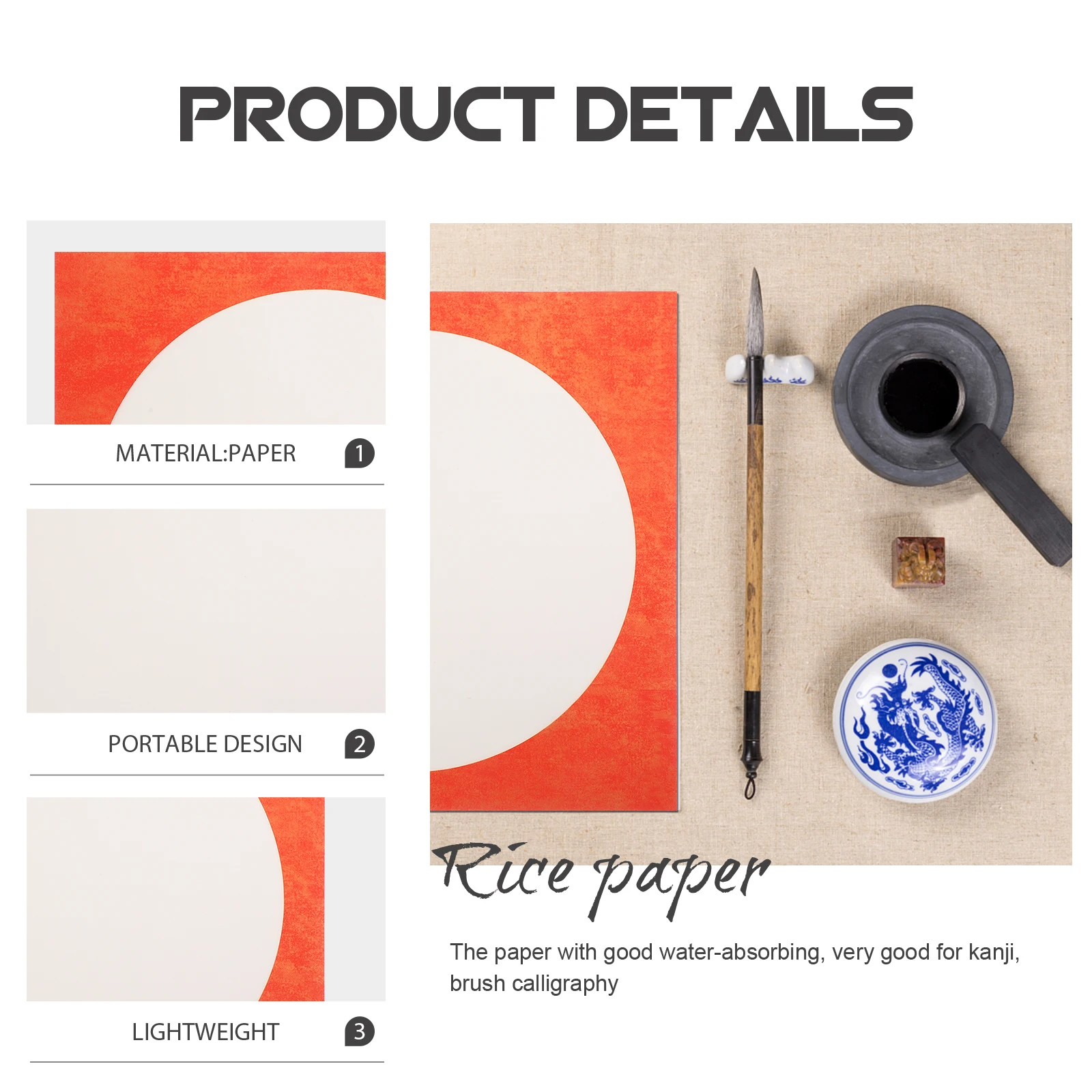 Rice Paper for Crafts Painting Drawing Calligraphy 10 Sheets Thickened Vintage Professional Watercolor Sketchbook