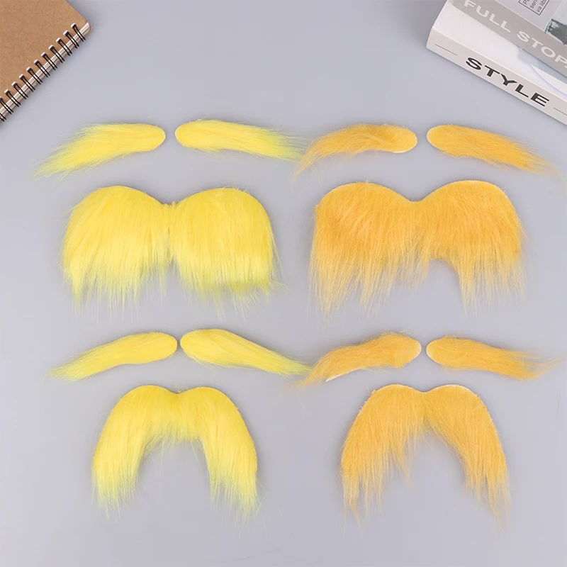 Mustache And Eyebrows Set Self Adhesive Beard Moustache Cosplay Costume Accessories For Kid Adult