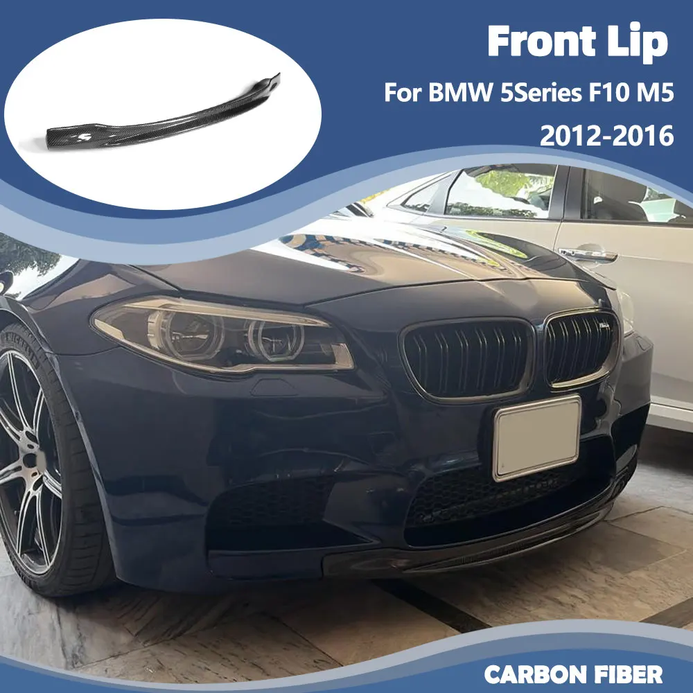 

Front Bumper Lip Spoiler Splitters Apron for BMW 5Series F10 M5 2012-2016 Carbon Fiber Front Lip Not for Aftermarket Bumper