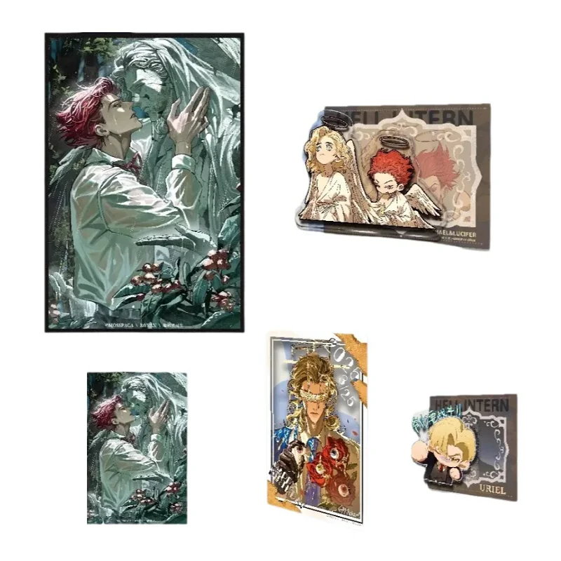 Set di merchandising ufficiale Hell Intern 2025 - Supporto in acrilico, carta colorata, cartoline trasparenti e cartoline Pacchetto da collezione anime in edizione limitata