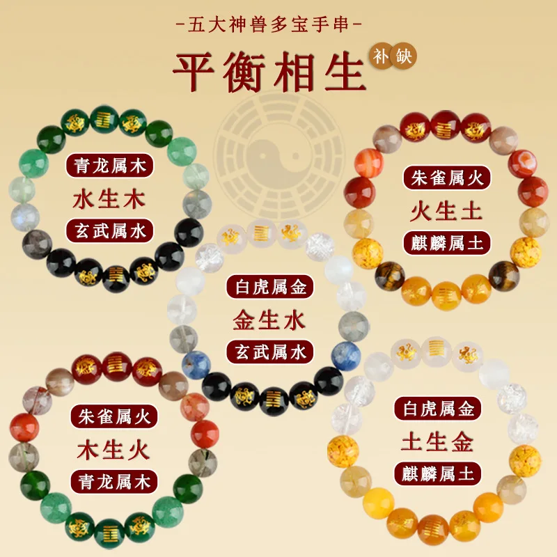 

Оригинальный браслет с пятью элементами, браслет с натуральным кристаллом и несколькими сокровищами, унисекс, ювелирные изделия, подарок на фестиваль