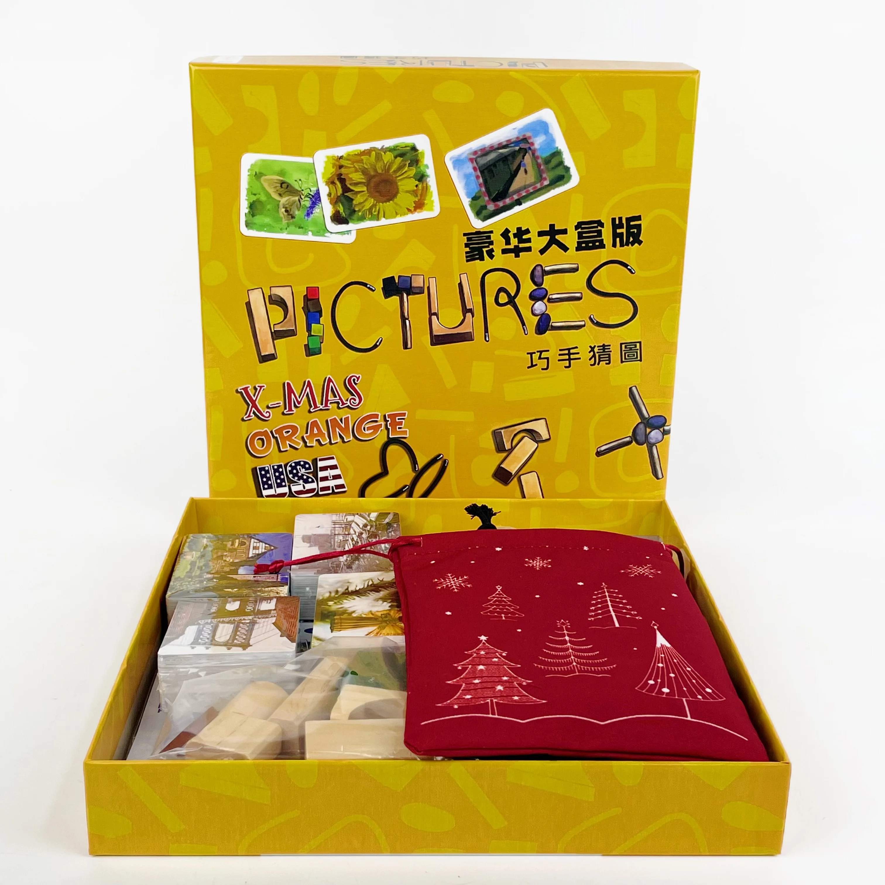 

Настольная игра Pictures Board Game – Deluxe Big Box Edition, включает дополнения X-mas / USA / Orange, идеальный подарок на день рождения и для вечеринок.