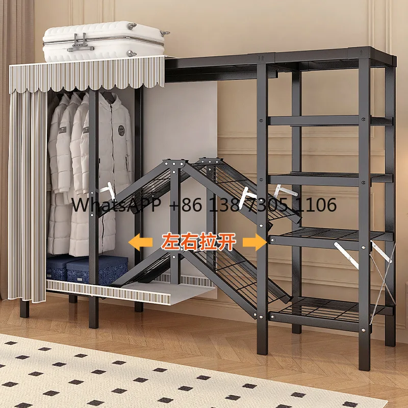 

Шкаф из стальной трубы диаметром 28 мм, утолщенный и складной, не требующий сборки, с цельнометаллическим каркасом, простой тканевый шкаф.