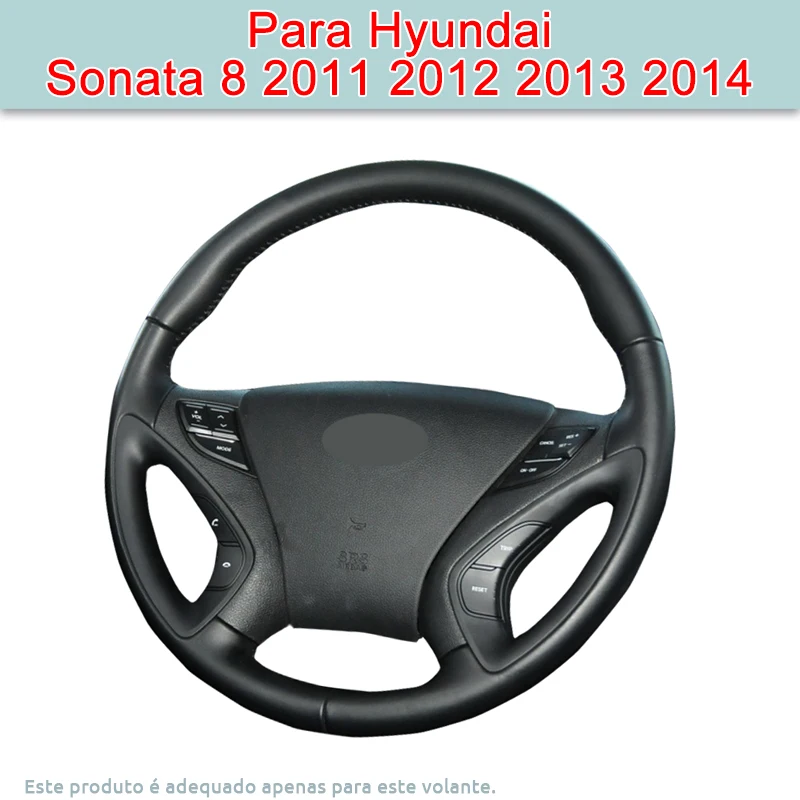 Capa de volante de carro diy para hyundai sonata 8 2011 2012 2013 2014 capa de couro artificial para volante original