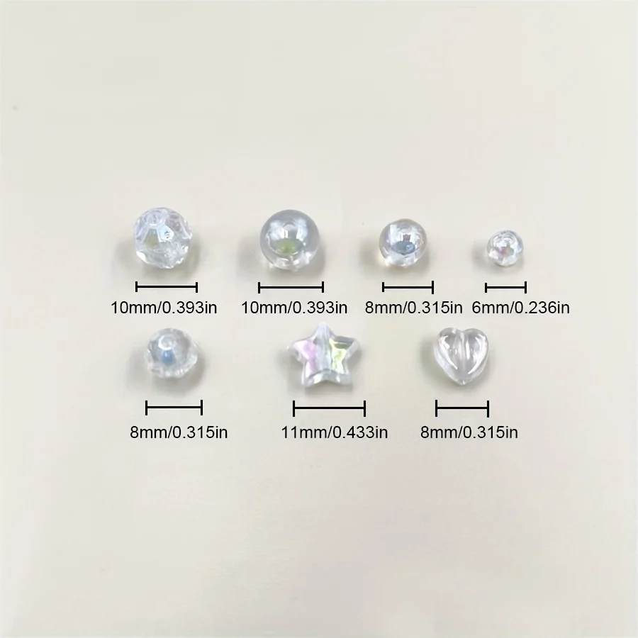 6-10mm 20/50pcs Acrylic Star Beads DIY Handmade transparent Materials Heart AB Colored Jewelry Making Necklaces for Earrings
