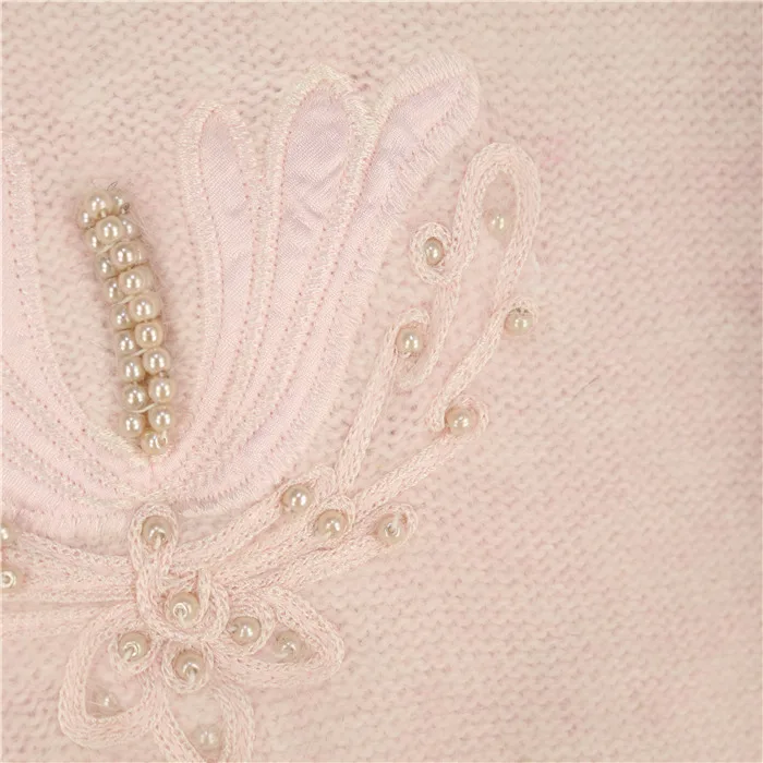 Vintage ort Sve High Collar Angora Rabbit Mixed Color 3D Floral Embroidery Retro Dopane Candy Color Women's Knitwear