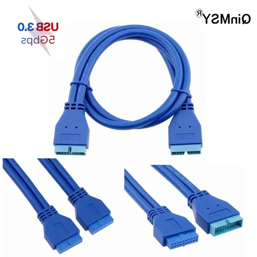 Extensión USB de 5Gbps para placa base, extensor de Cable de 20 pines hembra a USB 3,0, macho de 20 pines, 0,2 m, 0,5 m