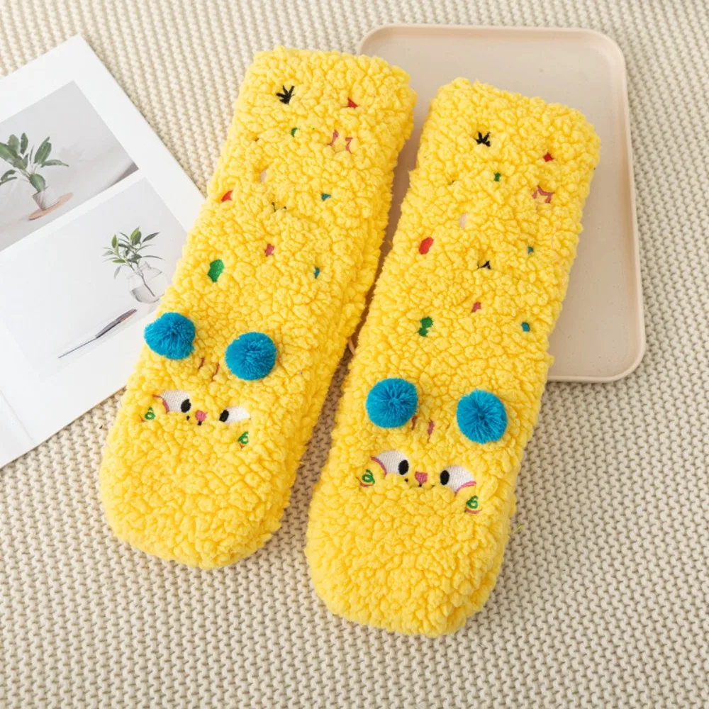 

Kawaii Cartoon Thick Thermal Socks Mid Tube Thickened Floor Socks Anti Slip Foot Warmer Fleece Sock Women Men Women